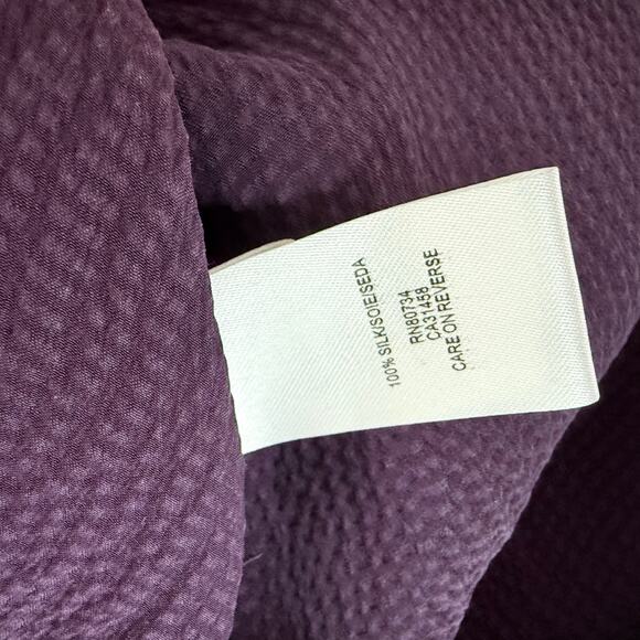 BCBGMAXAZRIA Dress 100% Silk Mini Deep Purple Short Sleeve Women XS Quiet Luxury - Picture 2 of 10